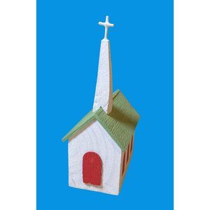 Hallmark Old Fashioned Church wooden Christmas Ornament 1988